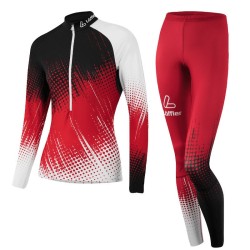 Löffler Damen Langlauf Rennanzug WorldCup 2022 schwarz-rot-weiss